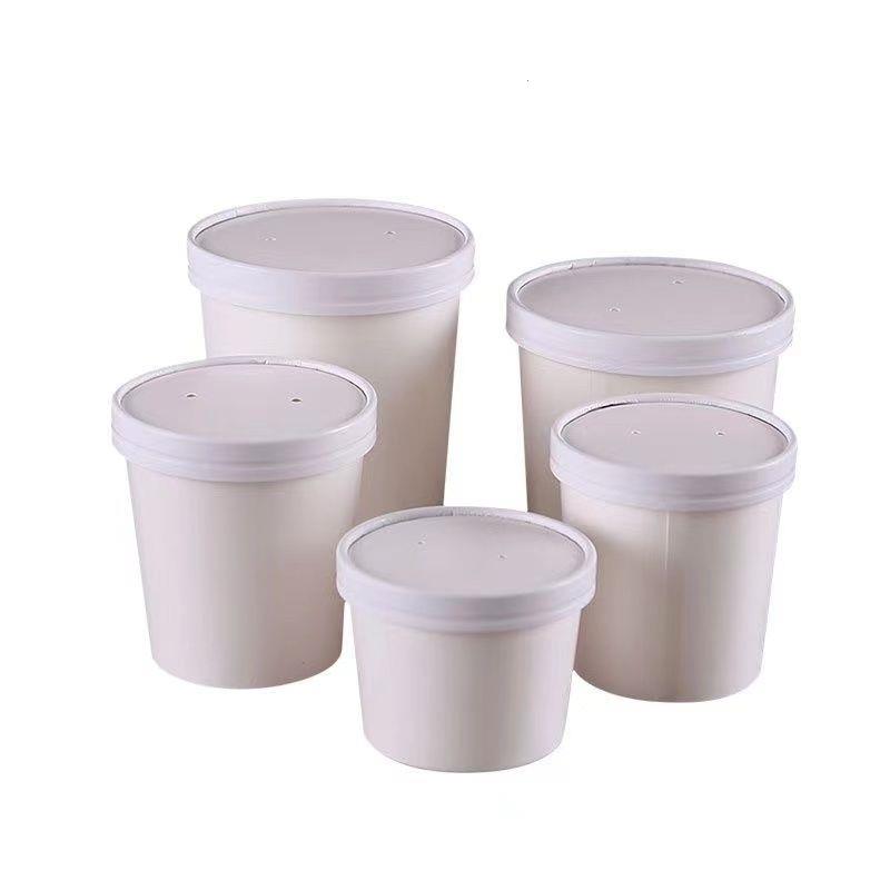 纯白色牛皮纸一次性餐盒