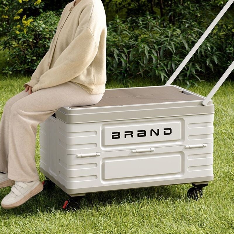 学生拉杆收纳箱户外露营带滑轮可移动手提折叠箱车载储物箱大容量