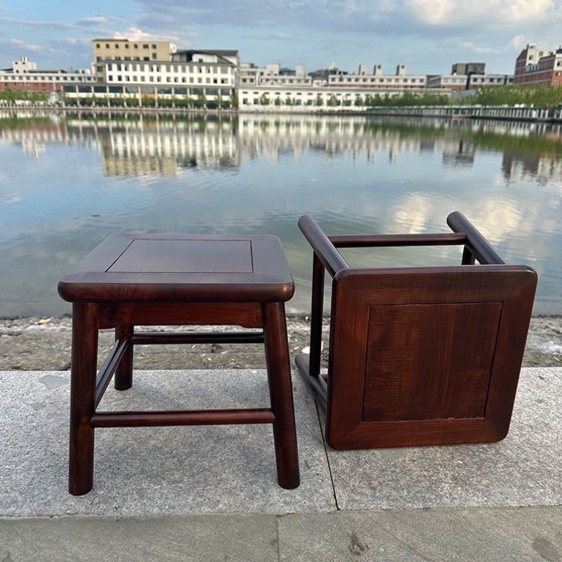 花梨木木凳红木方凳凳子中式家用换鞋实木矮凳四方客厅板凳