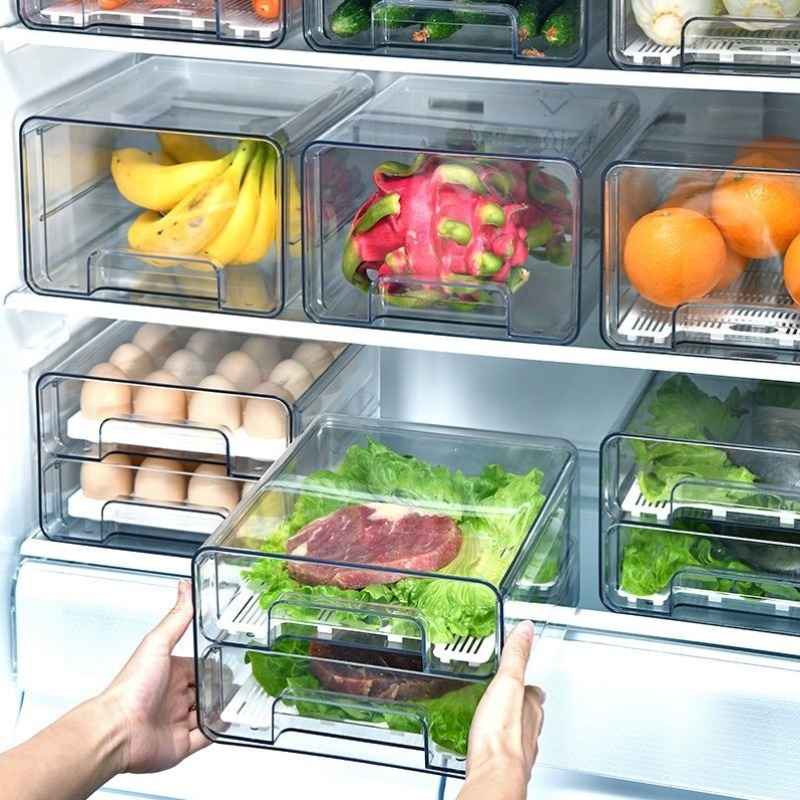 厨房冰箱收纳盒抽屉式冷冻保鲜盒专用食物食品蔬菜水果鸡蛋储物盒