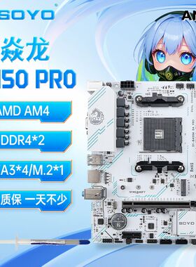 梅捷b450m PRO主板AMD AM4台式机双通道DDR4游戏设计支持12345代