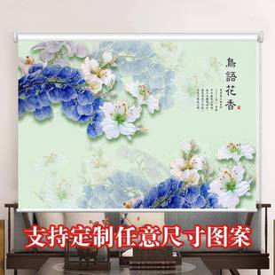 卷帘窗帘定制logo广告办公室公司银行工程遮光电动升降窗帘卷拉式