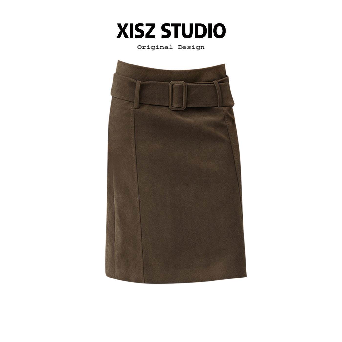 美式覆古腰带半身裙女早秋季新款小众高级感气质包臀显瘦洋气裙子