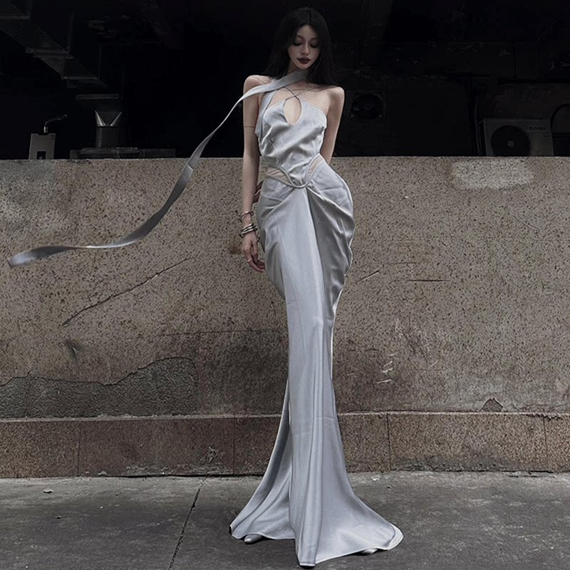 抹胸连衣裙高级感名媛生日party小礼服设计感小众性感包臀鱼尾裙
