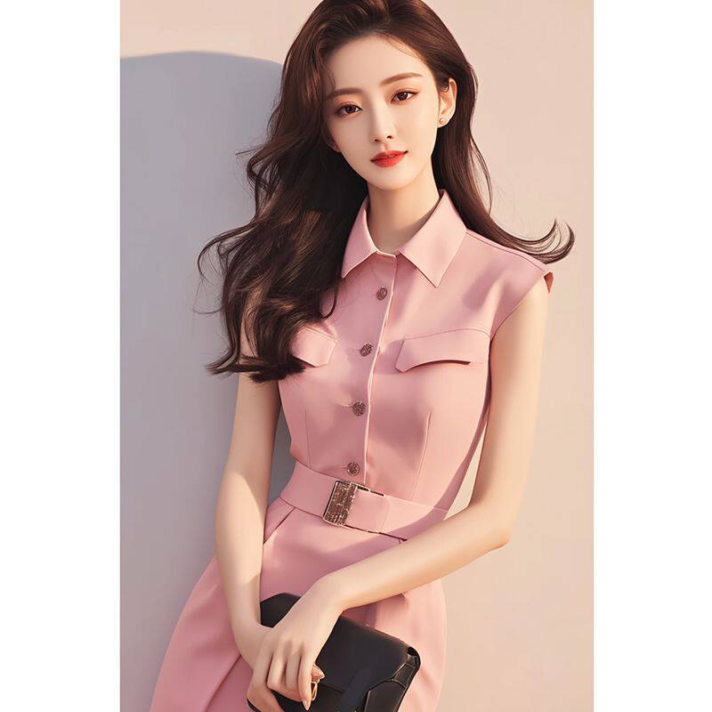 高端精致茶歇法式气质超好看绝美长裙粉色连衣裙子2025新款女夏季