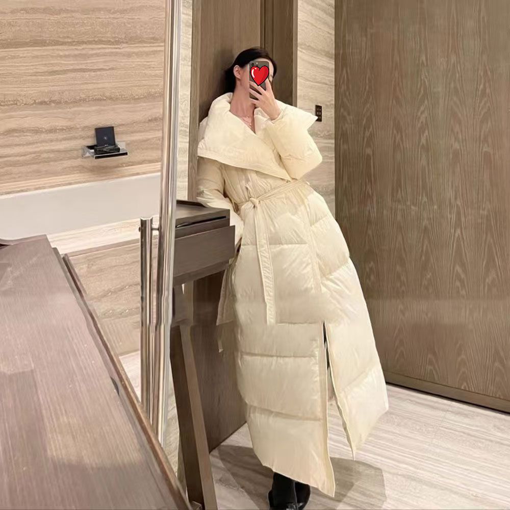 羽绒棉服长款冬季新款翻