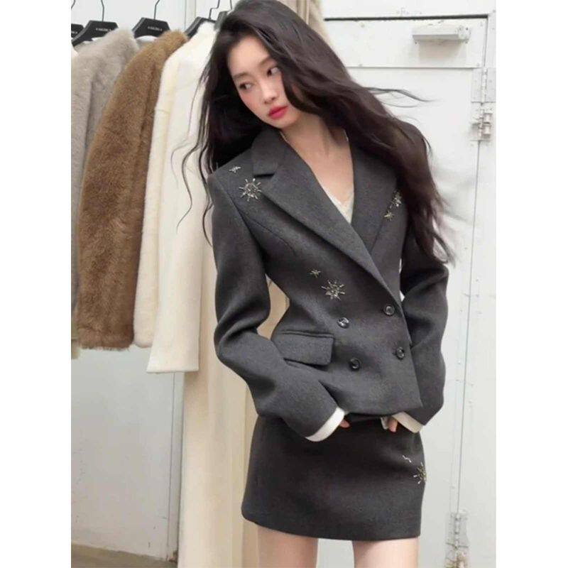入秋穿搭一整套职业通勤出席重要场合的气质西装外套半身裙套装女