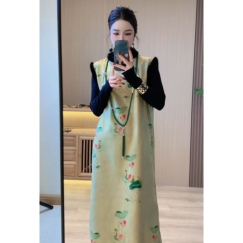 加绒加厚新中式女装马甲