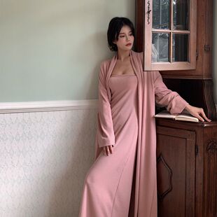 针织抹胸套装裙女名媛气质修身收腰显瘦两件套女初春款