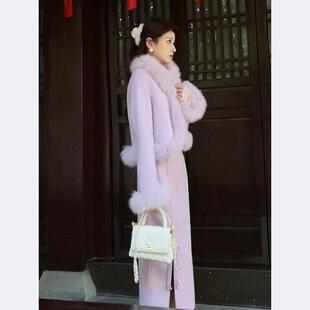 新中式国风紫色套装裙今年流行高级感小洋装端庄大气女装两件套冬