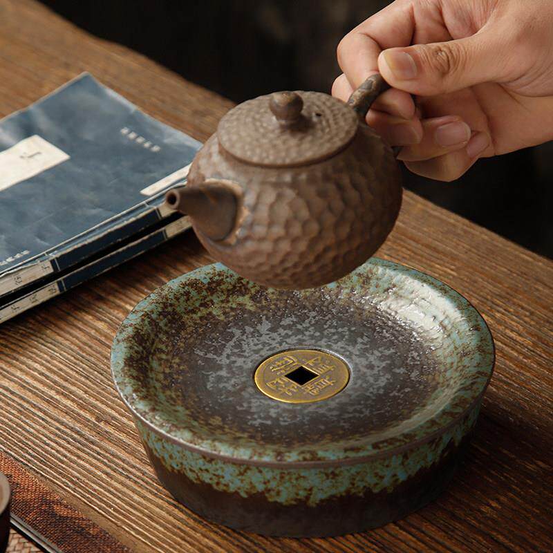 陶瓷壶承干泡台粗陶养茶壶托 托盘茶承壶垫储水紫砂壶托 托底座茶