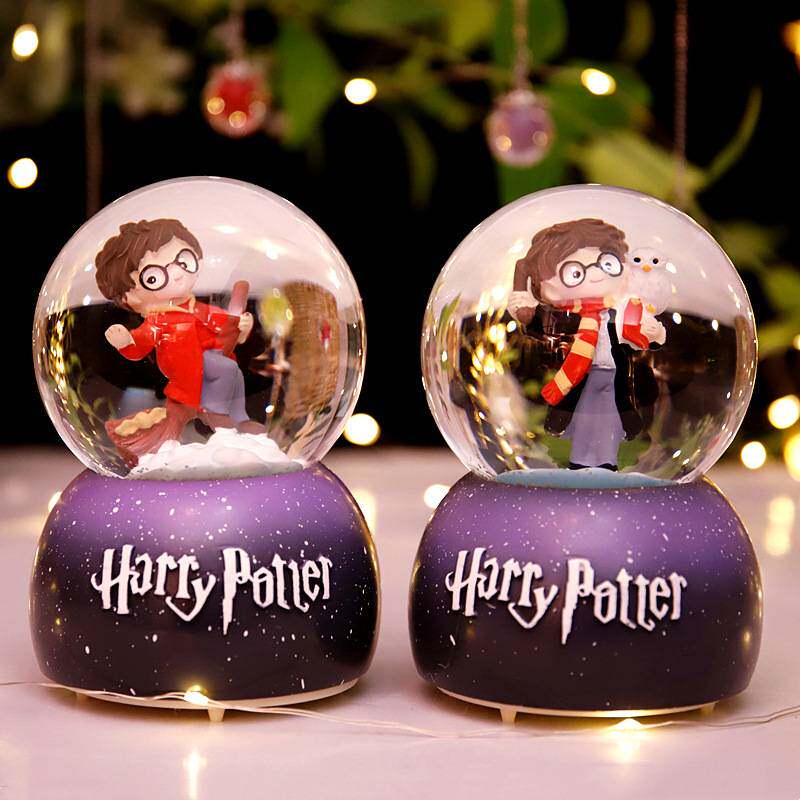 炫酷森林魔法师水晶球飘雪花七彩灯光八音盒音乐盒精致小礼品工艺