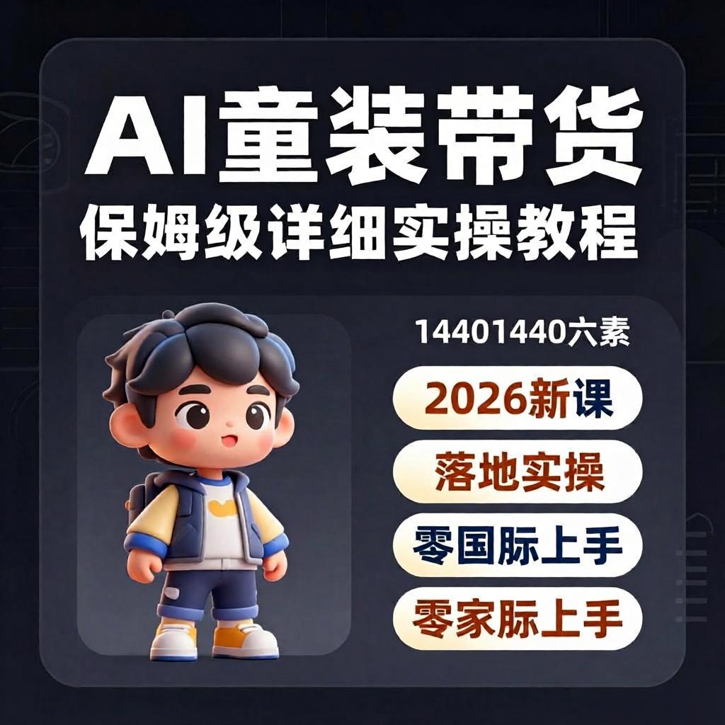 AI童装带货全套教程全流程实操步骤学习资料短视频带货小白零基础