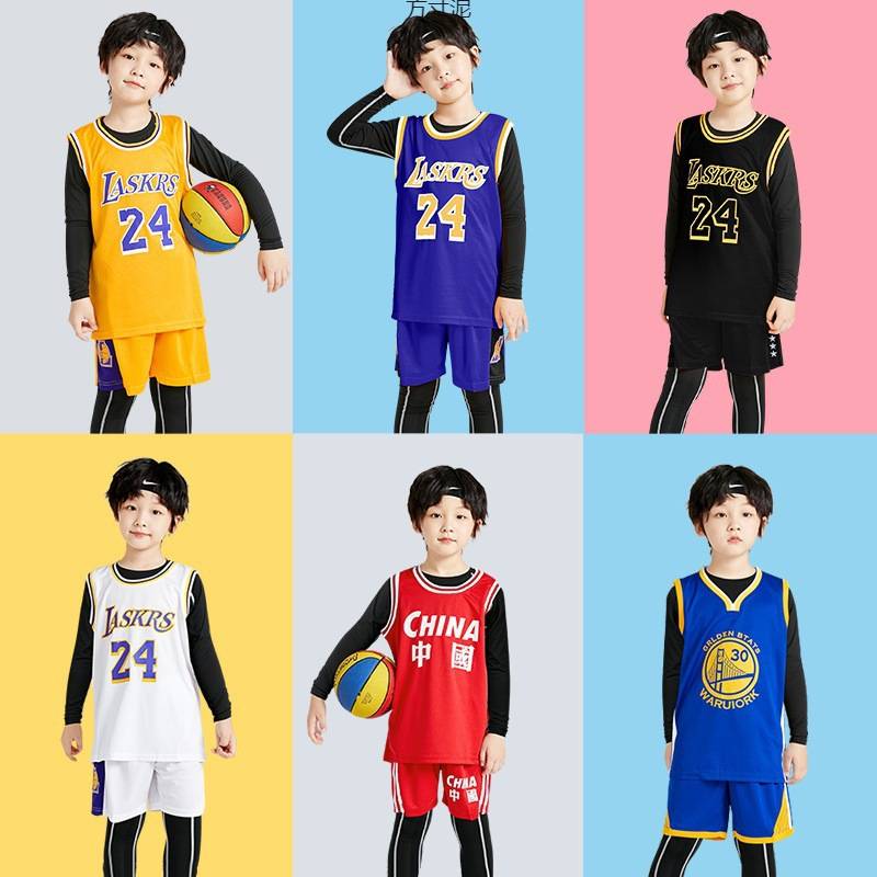儿童篮球服套装男童小学生幼儿比赛训练服女童科比24号篮球衣