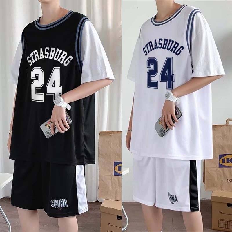 运动套装男夏季冰丝速干宽松潮流詹姆斯球衣23号篮球服青少年短袖