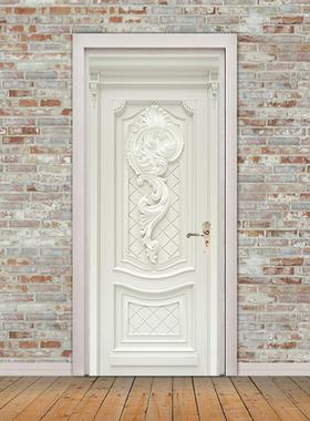 SP-F595 创意3D门贴浮雕效果图案贴纸卧室书房浴室门遮瑕翻新墙贴