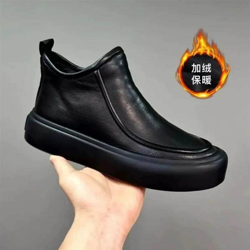 德莱男鞋男鞋秋冬皮鞋男士加绒黑色皮鞋冬季皮鞋棉靴高帮纳帕纹休,流行男鞋,高帮鞋,淘宝优惠券,粉丝福利购,淘宝优惠卷