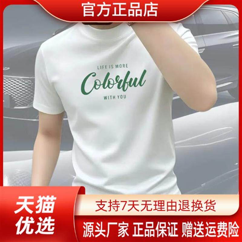 嘉画服饰新款重磅短袖T恤男士百搭休闲半截袖圆领大码T恤潮流印花