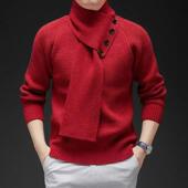 针织衫 毛衣打底衫 V领修身 亿帆潮流服饰高级感男装 时尚 懒惰风外套