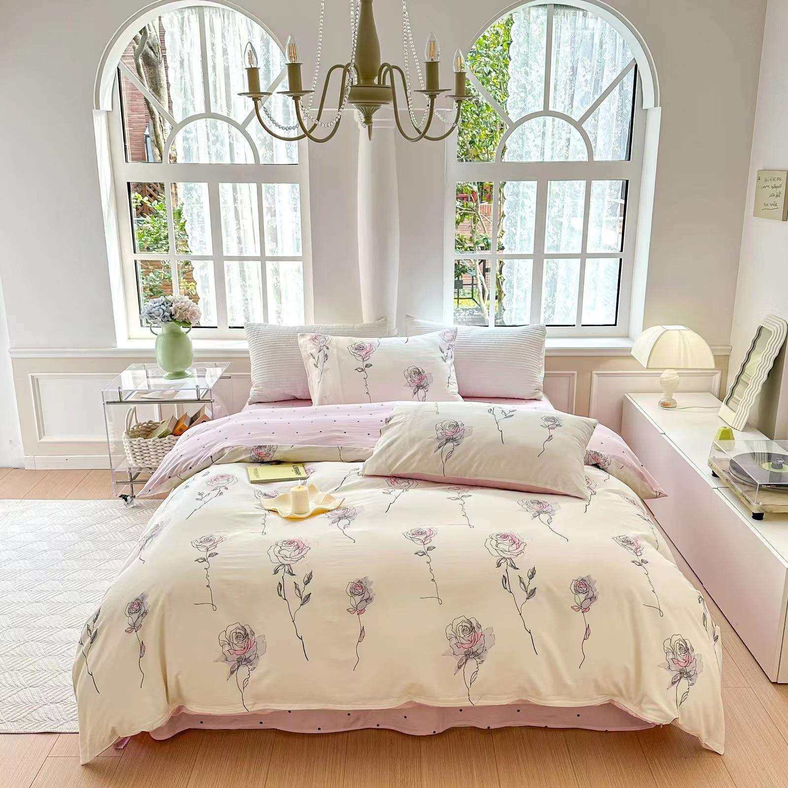 XNMYHSJT家季直销厂新款春田园A类床上四件套棉碎风花小清新床上,床上用品,床品套件/四件套/多件套,淘宝优惠券,粉丝福利购,淘宝优惠卷