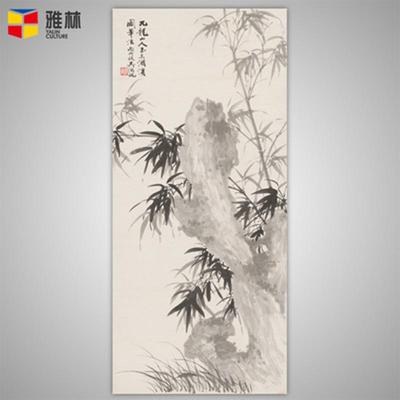 国画复制竖版办单联画芯室书画装饰画YL202406竹公石水墨喷字画装