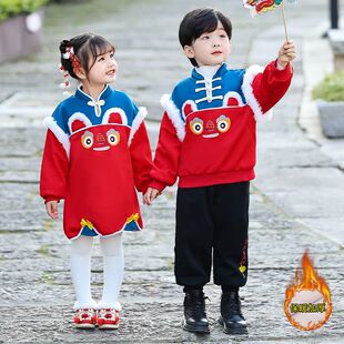 拜年服女童过年衣服男童2025新款喜庆中国风演出服新中式新年衣服