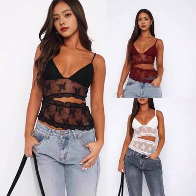 Trendy basic Beautiful Summer Women Lace Camisoles Plunge