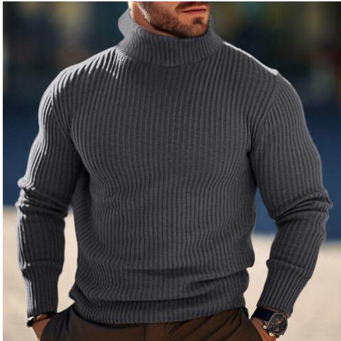 Fall Outfits Men's Knitted Ribbed Turtleneck / High Neck