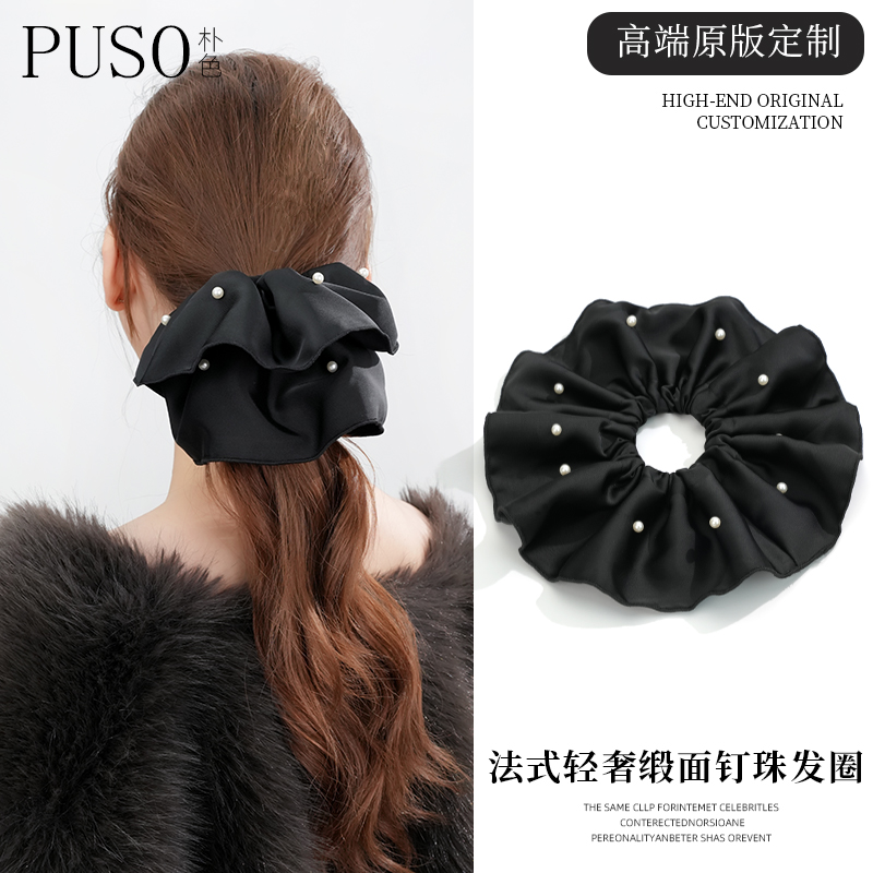 黑色大肠发圈朴色气质