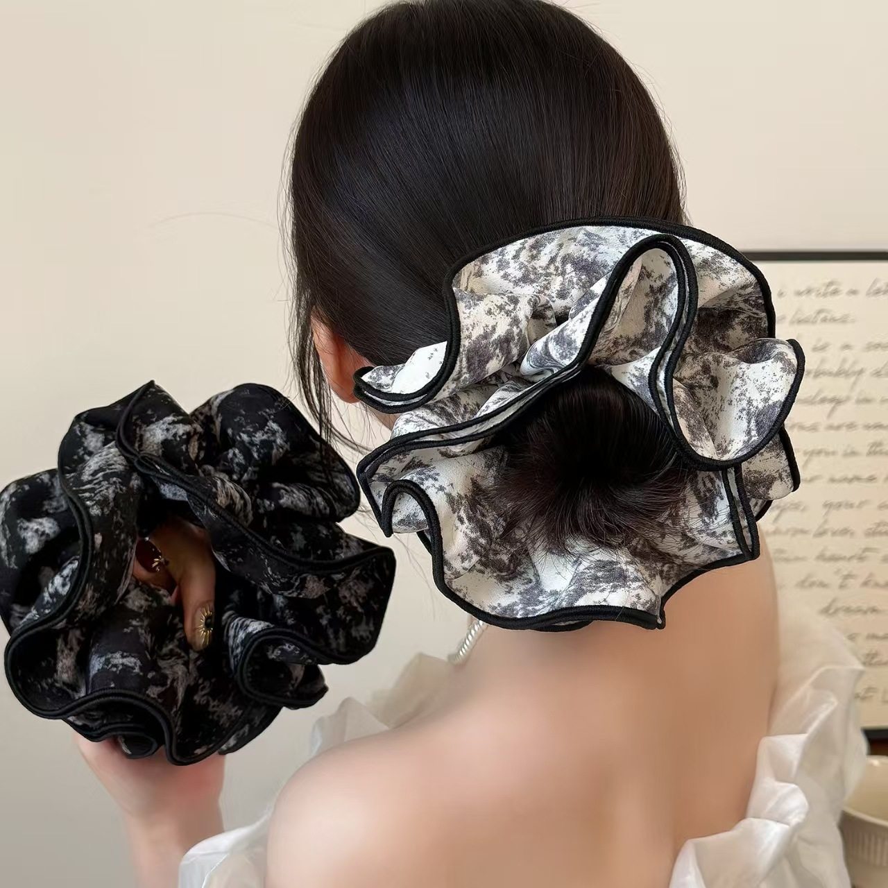 新款水墨晕染大肠发圈