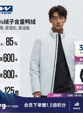 AVAIN星之钥ONEWAY男防泼水加厚立领商务短羽绒服白鸭绒外套3305