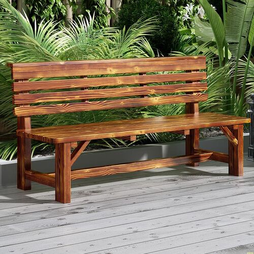 公园椅户外长椅室外座椅户外长凳防腐木椅子实木靠背椅X简约长条