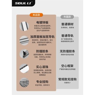 加厚拉滑轨橱篮柜抽屉三节侧滑道柜可调导碗轨厨房碗轨道篮五装金