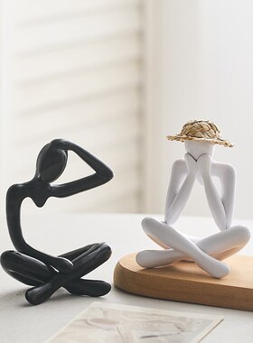 现代简约人物艺术摆件客厅玄关电视酒柜家居桌面软装饰高级氛围感