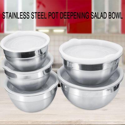 18/20/22/24CM Mixing Bowl Stainless Steel Salad Bowl With Co