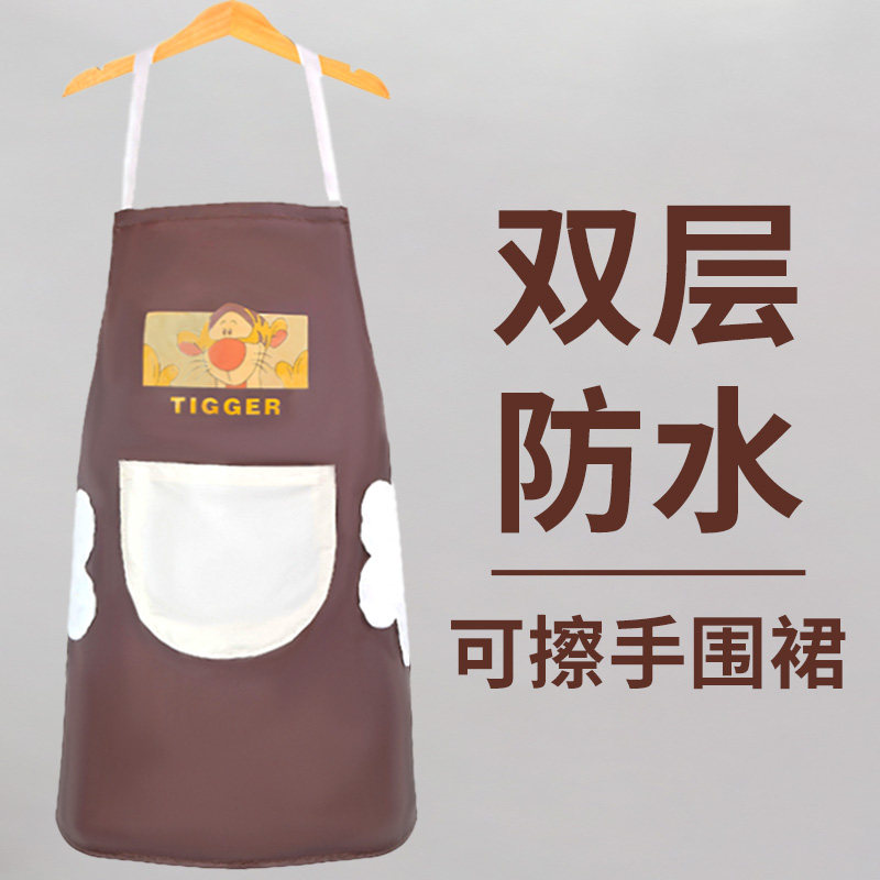 可擦手防水围裙女式年轻款厨房洗衣服洗碗专用防水防油搞卫生围腰