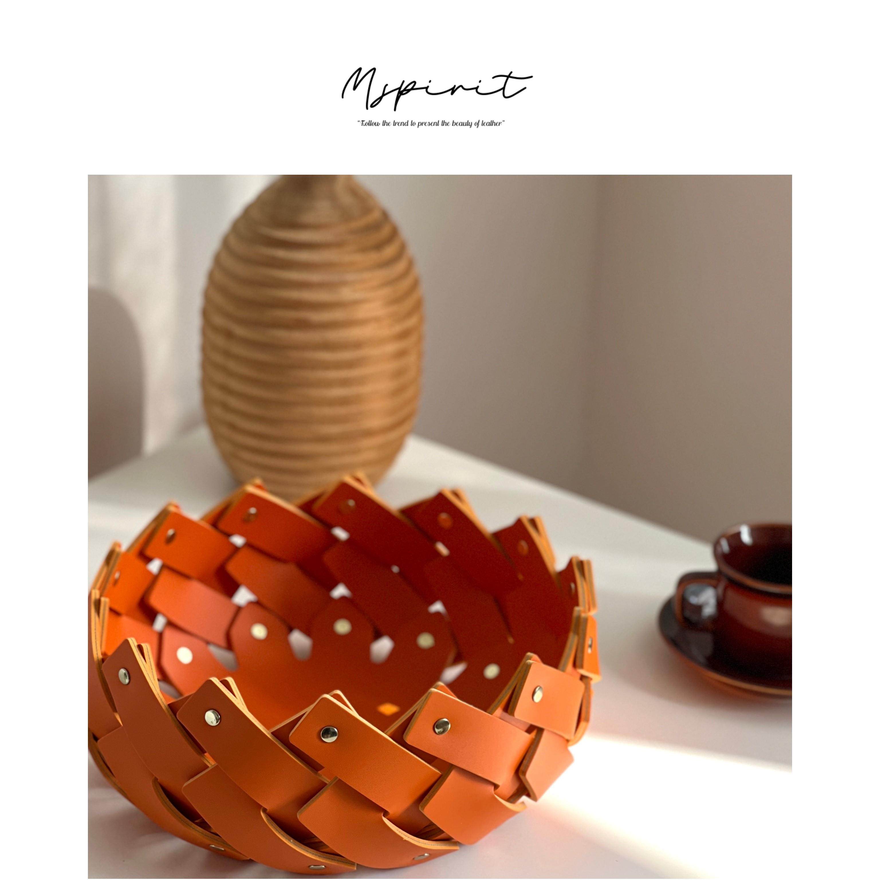 纯手工设计师新款纯正马鞍皮皮质收纳篮桌面皮革收纳轻奢高级摆件,家居饰品,装饰摆件,淘宝优惠券,粉丝福利购,淘宝优惠卷