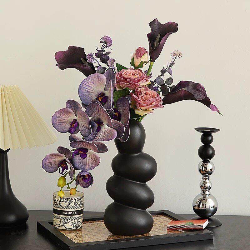 蝴蝶兰把束设计师假花仿真花摆件客厅装饰花餐桌仿生干花插花高档