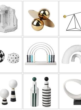 斯堪的纳维亚现代家居装饰创意样板房儿童房装饰金属球建筑工艺品