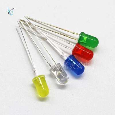 直插式LED灯珠 F5/5mm发光二极管 红灯 红发红 绿发绿 黄灯白光