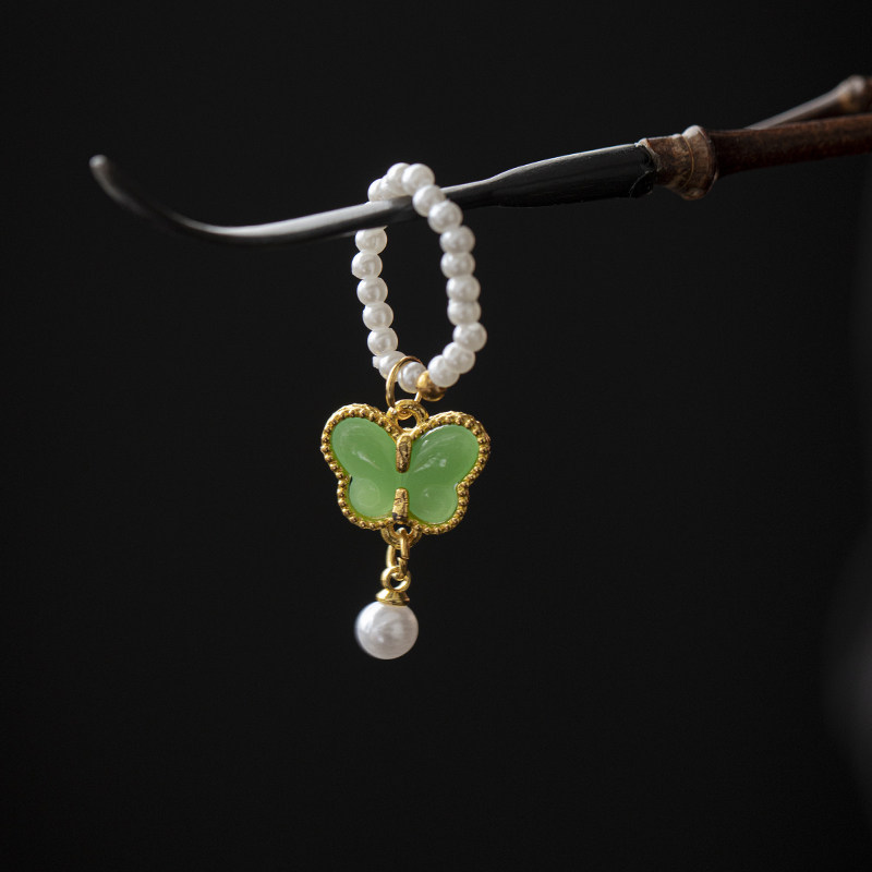 磐皿｜盖碗提溜茶道配件手工轻奢简约盖碗链子装饰精致盖碗用