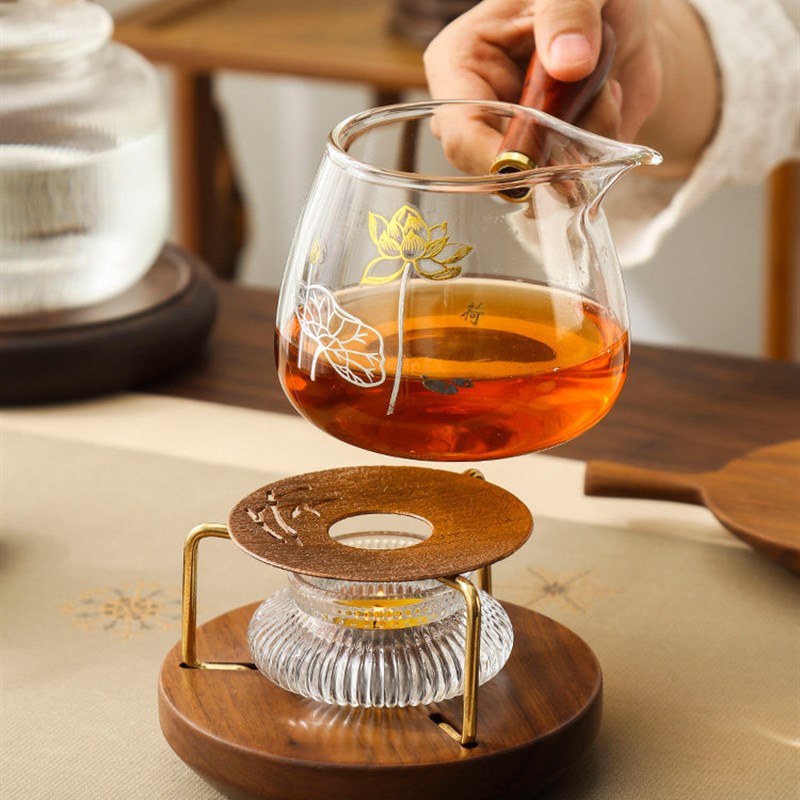 暖茶炉蜡烛茶烘焙机实木底座绝缘茶具功夫茶具茶道配件茶炉茶暖