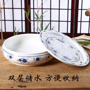 工夫茶茶具圆形套装潮汕功夫茶具茶盘玉瓷家用瓷器一套可用礼盒装