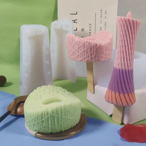 手工DIY景区文创雪糕硅胶模具小蛮腰冰激凌鸟巢广州塔巧克力模具