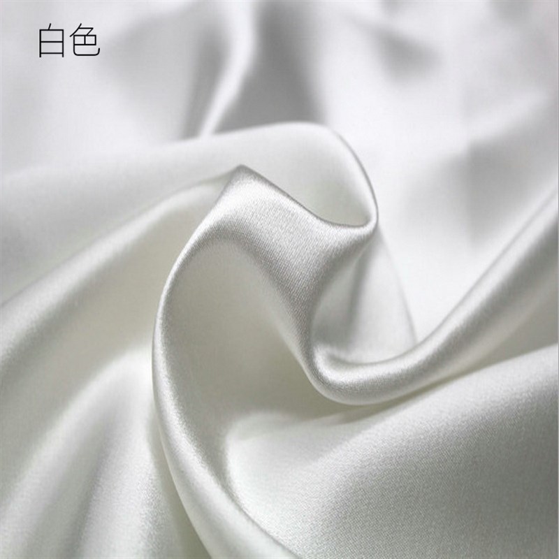 新品真丝面料桑蚕丝素绉缎丝巾围巾料子丝绸布料旗袍服装里料多色