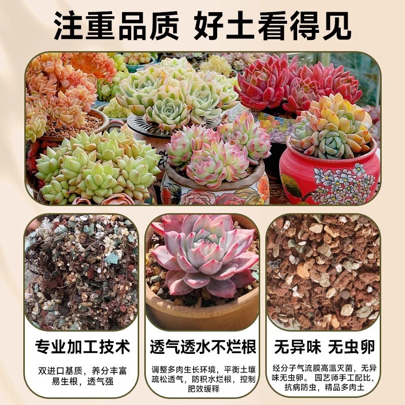 多肉营养土颗粒专用土壤种植多肉土养花通用型泥炭植物花土铺面石