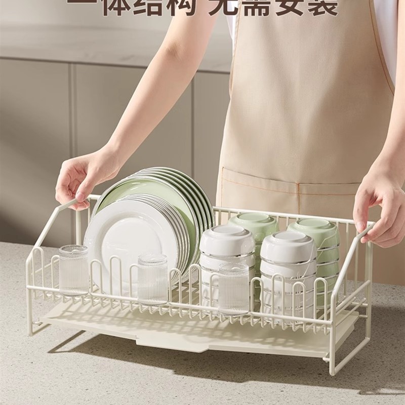 厨房碗碟沥水架家用台面放碗盘子置物架大容量装碗筷沥水篮晾碗架