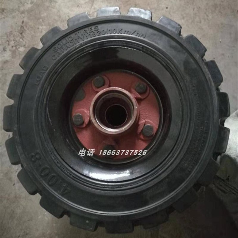 直销移动剪叉式升降机配件400-8实心轮胎 电动液压平台内胎图片