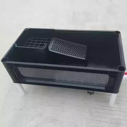 一体成型pp龟箱鱼缸新型饲养乌龟缸带沙池爬台排水可叠加层乌龟箱