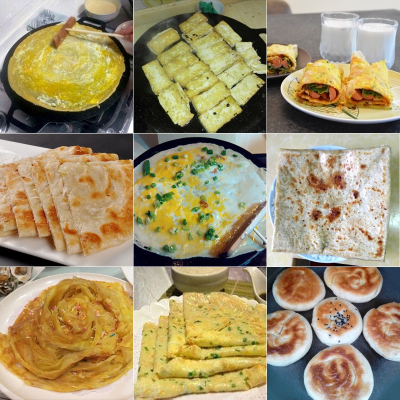 敬辉铸铁加厚生铁煎饼鏊子无涂层平底锅家用杂粮煎饼锅电磁炉通用